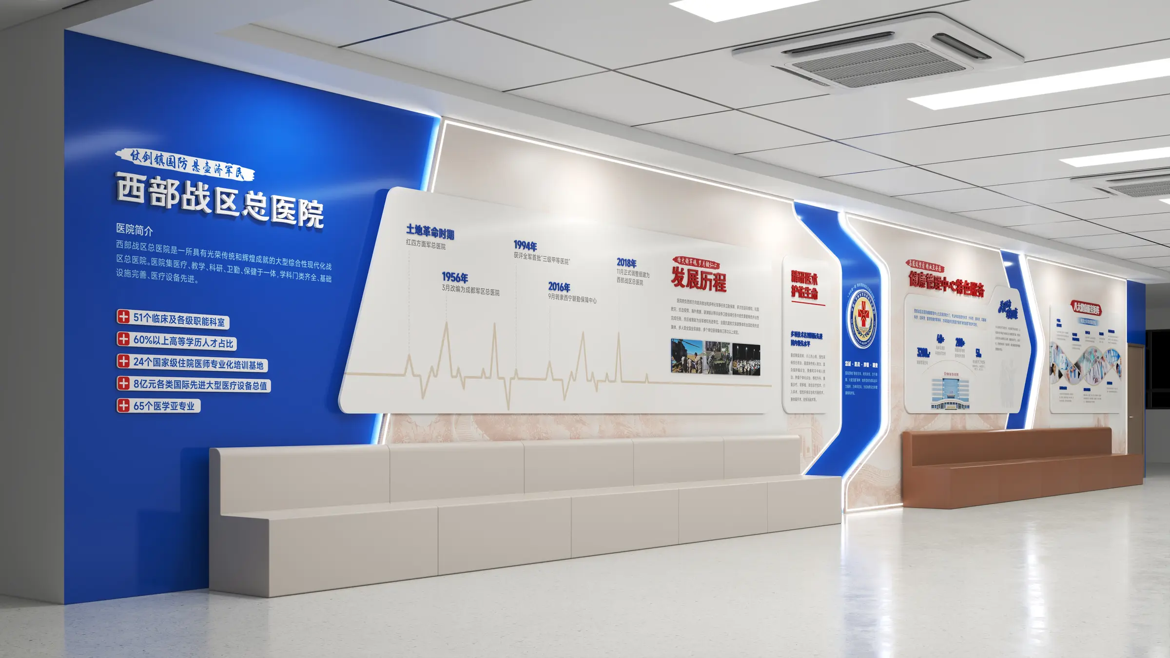 西部战区医院文化墙设计案例图片 4